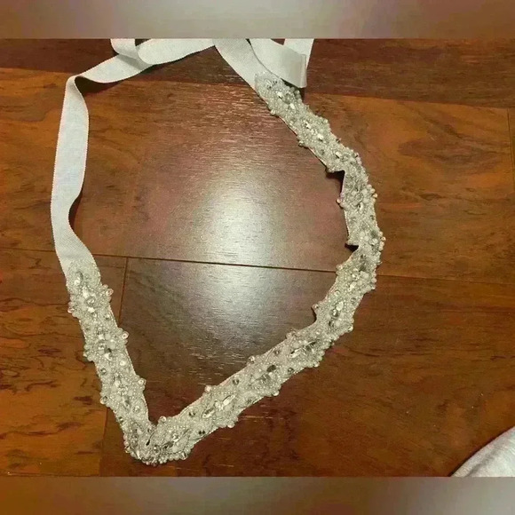 DAVIDS BRIDAL- Pearl and Crystal Bead Embellished Sash
STYLE# 51093 - Picture 5 of 9